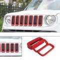 7Pcs Car ABS Front Grill Grille Inserts Mesh Grill Guard Cover Trim Red for Jeep Renegade 2015-18