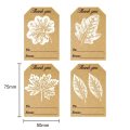 25pcs Gold Leaves 5x7.5cm Kraft Paper Thank You Stickers Seal Labels Ref 04