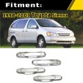 Front Rear Left Right Outside Exterior Door Handle Set of 4Pcs for 1998-2003 Toyota Sienna Silver