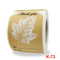 25pcs Gold Leaves 5x7.5cm Kraft Paper Thank You Stickers Seal Labels Ref 04