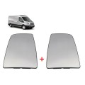 2Pcs for Ford Transit Mk8 2014 -2020 Left Right Heated Rear Mirror Glass + Back Plate