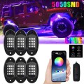 6 Pods RGB LED Rock Lights Kit Underglow RGB Chassis Decorative Music Lamps for Jeep Car ATV SUV