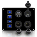 4 Gang Panel LED Rocker Switch Panel Breakers Car 12V/24V Water-Resistant Rocker Switch
