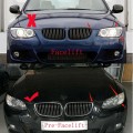 2X Car Front Bumper Hood Kidney Grille Diamond Meteor Racing Grill Chrome for -BMW 3 Series E92 E93
