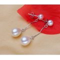 100% Natural Freshwater Pearl 925 Sterling Silver Genuine Earring - White