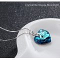 GENUINE Heart Necklaces Crystals From SWAROVSKI - Crystal Bermuda Blue Light