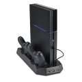 Vertical Stand Cooling Fan with Dual Chargers and 3 USB Hubs For PlayStation 4 *Free Shipping