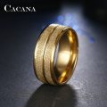 Retail Price R 850 / Genuine Stainless Steel Wedding Engagement Ring Gold Color Size 9