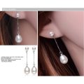 100% Natural Freshwater Pearl 925 Sterling Silver Genuine Earring - White