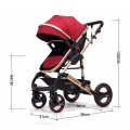 Baby Pram /Stroller - 2 Function Foldable Baby Pram Maroon belecoo brand