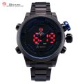 SHARK Digital Dual Movement 50MM HUGE Alarm Stainless Steel Case Leather Strap Sport Watch BRAND NEW