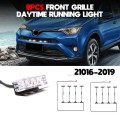 8PCS Car Front Grille LED Lights, for Toyota RAV4 2016-19 DRL External Grille Driving Lamps