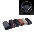 Car Universal Genuine Leather Hand-stitched Steering Wheel Cover