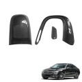 3Pcs Car Interior Carbon Fiber Driver's Side Seat Headrest Button Trim Cover for Benz C-Class W206
