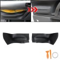 Car Front Door Panel Armrest Insert Card Leather Cover Trim for Volkswagen Beetle with Tool Black