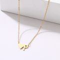 Genuine Stainless Steel Initial Letter  P  Name Choker Stainless Steel Necklace - DO NOT FADE