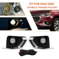 Car Front Bumper Fog Light Driving Lamp + Wires Harness Kit L&R for Chevy Traverse 2018-20