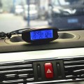 Digital Car in & Outdoor Thermometer Voltmeter Time Clock Alarm Backlight EC98 77UD
