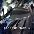 Car Dry Carbon Fiber Side Mirror Cover for Tesla Model S -2020 Rear View Mirror Cover Trim