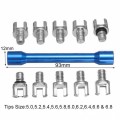 1 Set Blue Motorcycle Spoke Wrench and 10 Pieces Hardened Tips 5.0-6.8 for Most Motorbikes