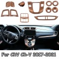 12X Peach Wood Grain Car Interior Cover Trim Kit Gear Shift Trim Air Outlet Trim for Honda CRV CR-V