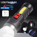 Flashlight LED Multi-Function [ USB Rechargeable ] with COB Portable Built-in Lithium Battery