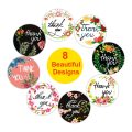 100pcs/roll Flower Label Stickers Paper Cute Thank You Stickers