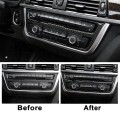 Carbon Fiber Interior Center Consoles AC/CD Panel for -BMW 3 4 Series GT F30 F32 F34 2013 -2019