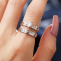 Genuine Stainless Steel and Zircon Rings Set  Size 9 - DO NOT FADE