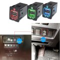 Quick 3 Charger Dual USB Ports Charging Socket Adapter Switch For Mitsubishi Outlander 3 Xpander