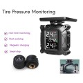 Wireless Motorcycle TPMS Tire Pressure Monitoring System Solar External Sensor LCD Display