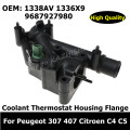 Cooling System Engine Coolant Thermostat Housing Flange For Peugeot 307 407 Citroen C4 C5