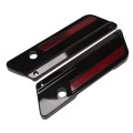 Motorcycle Left&Right ABS Cut Saddlebag Latch Side Cover with Red Reflector for Touring Hard Bags