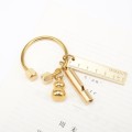 2 PCS Vintage Brass Keychain Key Ring Car Key Storage Accessories Home Key Hanging Buckle