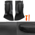 Car Front Door Panel Armrest Insert Card Leather Cover Trim for Volkswagen Beetle with Tool Black