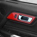 Car Inner Door Handle Frame Trim Cover Interior Decoration for Ford Mustang 2015-2020 (Red)
