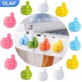 4pc Self-Adhesive Silicone Thumb Wall Hook Cable Management Wire Organizer