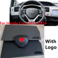 For Honda Civic 9th 2012-2016 Steering Wheel Cover with Logo Emblem Dashboard Panel