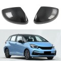 4X For Honda Fit Jazz 2020 2021 ABS Carbon Fiber Rearview Side Door Mirror Cover