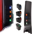 1Pcs Car Side A-Pillar 4 LED Switch Pod Panel Kit For Jeep Wrangler JK 2007-2018