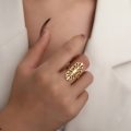 Stainless Steel Rings - Vintage Bohemian Luxury Gold Colour Size 8 - DO NOT FADE