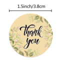 80pcs/roll Thank You Stickers  3.8cm /1.5 Inch Gift Packaging Stickers - PASTEL GREEN