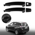 2X Front Left And Right With Keyhole Glossy Black ABS Door Outer Handle Covers For Chevrolet