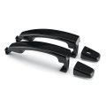 2X Front Left And Right With Keyhole Glossy Black ABS Door Outer Handle Covers For Chevrolet