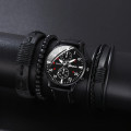 4pcs Quartz Watches Bracelet Watch Set - Black