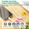 4pc Self-Adhesive Silicone Thumb Wall Hook Cable Management Wire Organizer