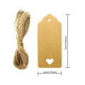 1pc Kraft Paper Tag Labels Card Hang Tag Wedding Party Note - Brown