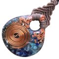 Orgonite Large Teardrop Macram Pendant For Communication