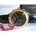 R1 AUCTION: R13,384.00 - Krug Baumen Ladies Principle Diamond Gold Plated, Black Watch