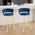 KC Furn-Marloe Bar Chair (Navy blue set of 2)
